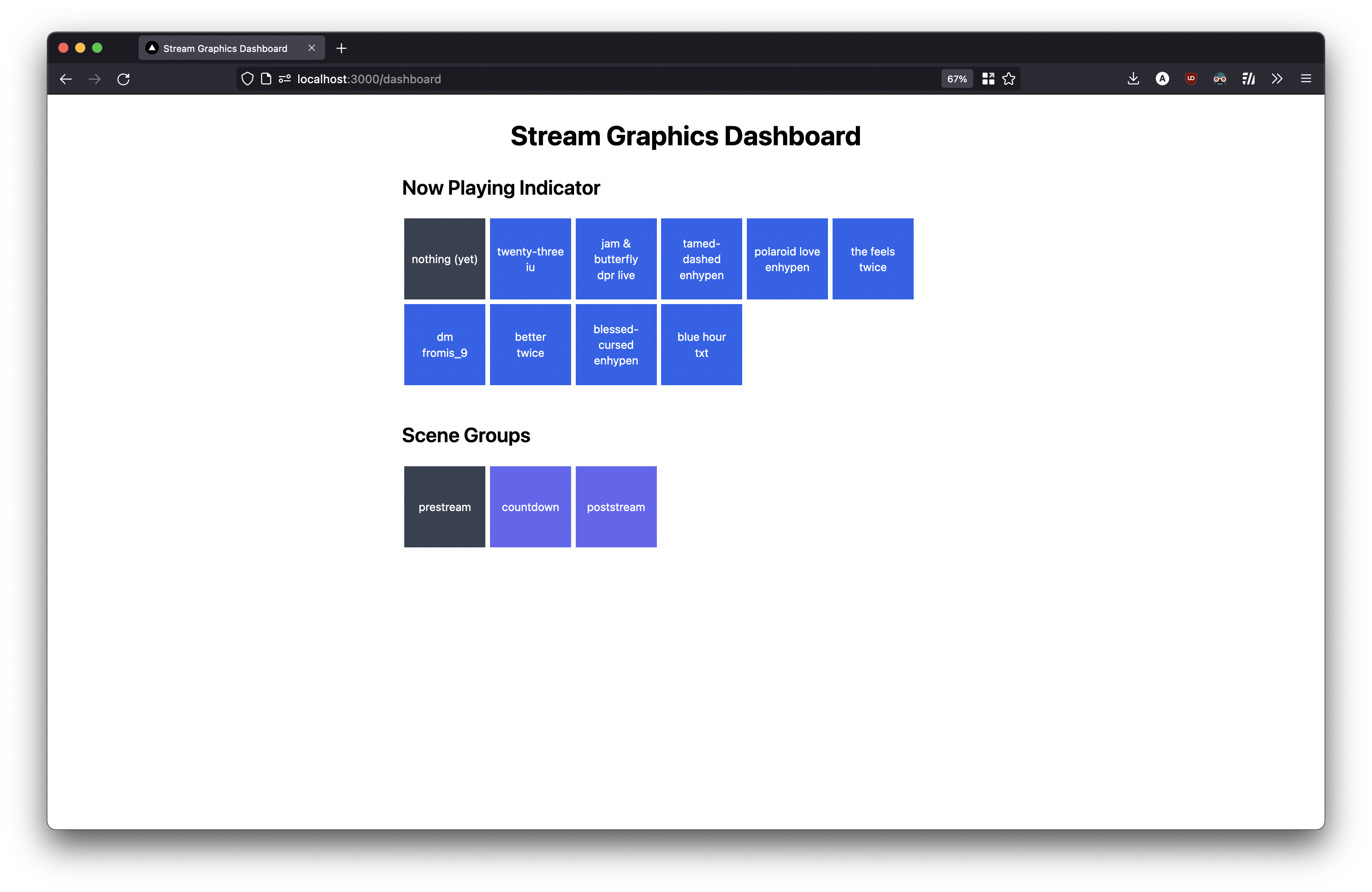 acm stream dashboard